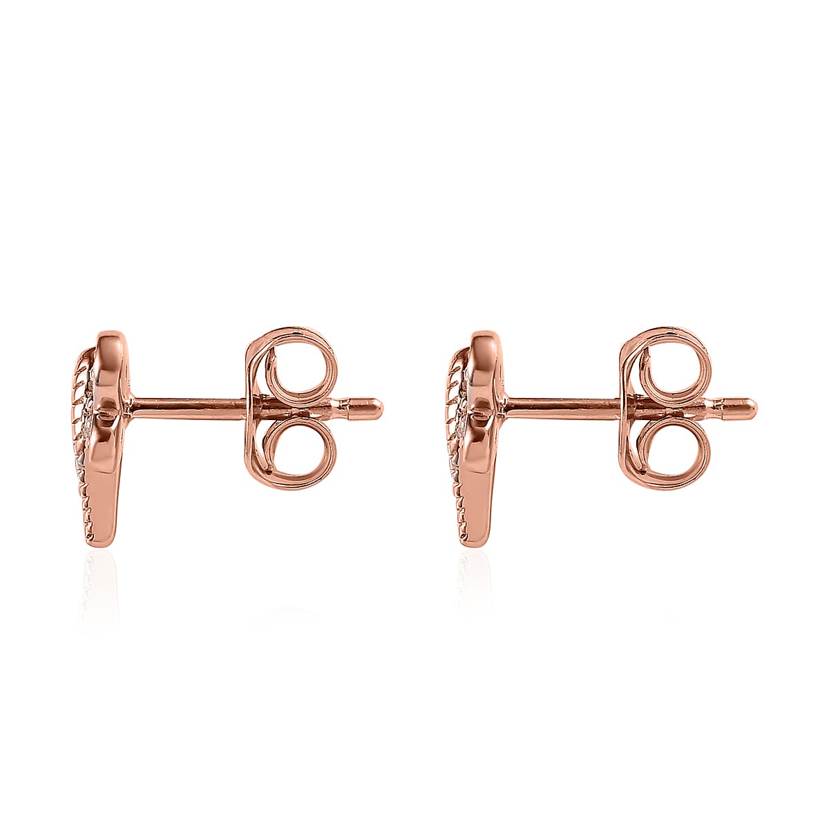 Uncut Natural Pink Diamond Dragonfly Earrings in Vermeil Rose Gold Over Sterling Silver 0.10 ctw