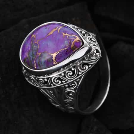 Bali Legacy Mojave Purple Turquoise Ring in Sterling Silver (Size 11.0) 15.10 ctw image number 1