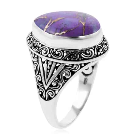 Bali Legacy Mojave Purple Turquoise Ring in Sterling Silver (Size 11.0) 15.10 ctw image number 3