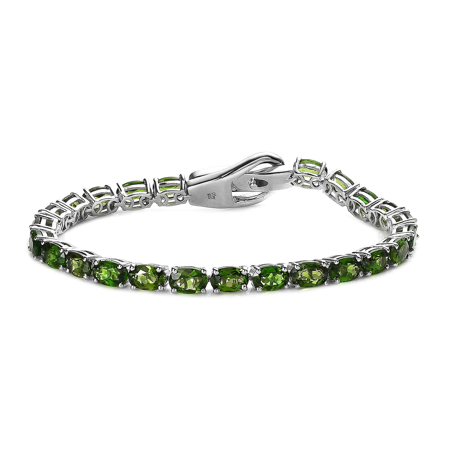 Chrome Diopside Tennis Bracelet in Platinum Over Sterling Silver (6.50 In) 12.15 ctw