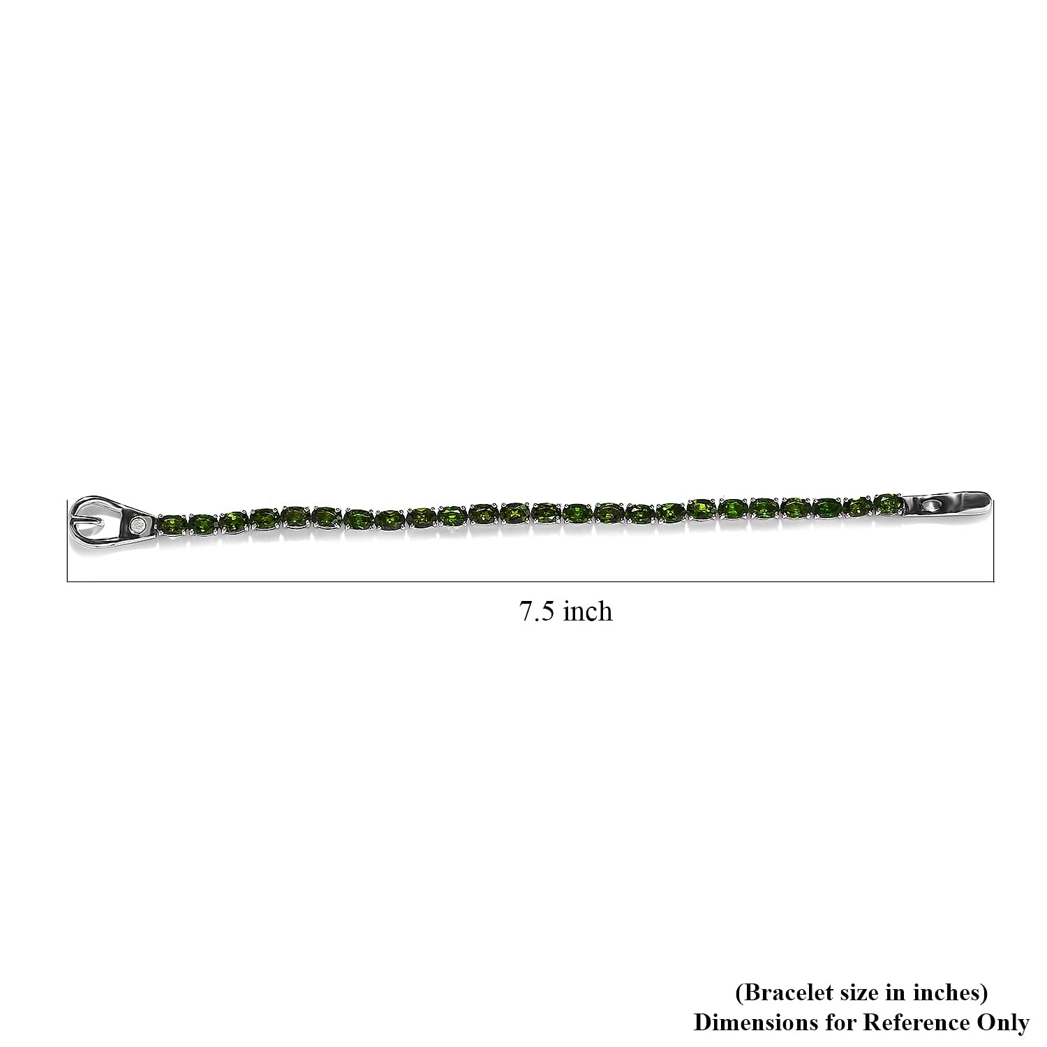 Chrome Diopside Tennis Bracelet in Platinum Over Sterling Silver (6.50 In) 12.15 ctw