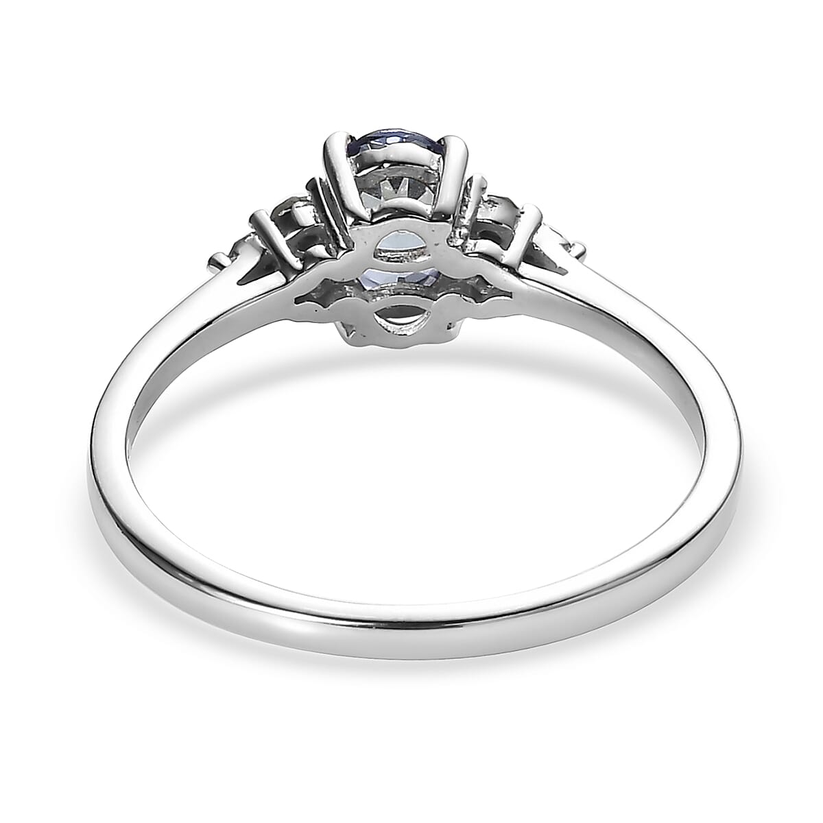 Peacock Tanzanite and Yellow Diamond Ring in Platinum Over Sterling Silver (Size 10.0) 0.90 ctw image number 4