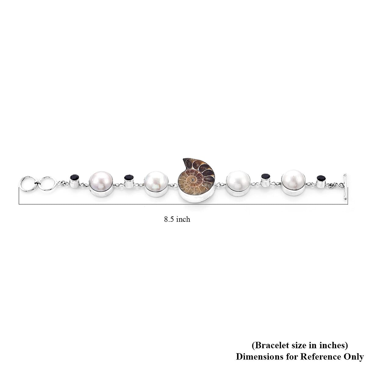 Bali Legacy Ammonite and Multi Gemstone Bracelet in Sterling Silver (7.25 In) 2.90 ctw image number 4