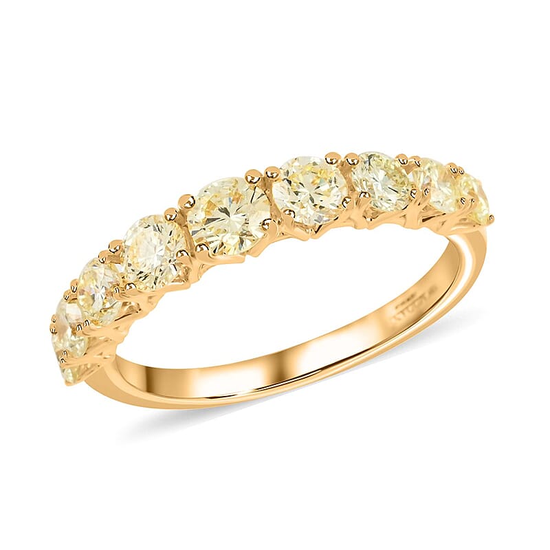 Ankur Treasure Chest Modani 18K White Gold Natural Yellow Diamond (SI) Ring, Promise Rings (Size 10.0) 1.25 ctw
