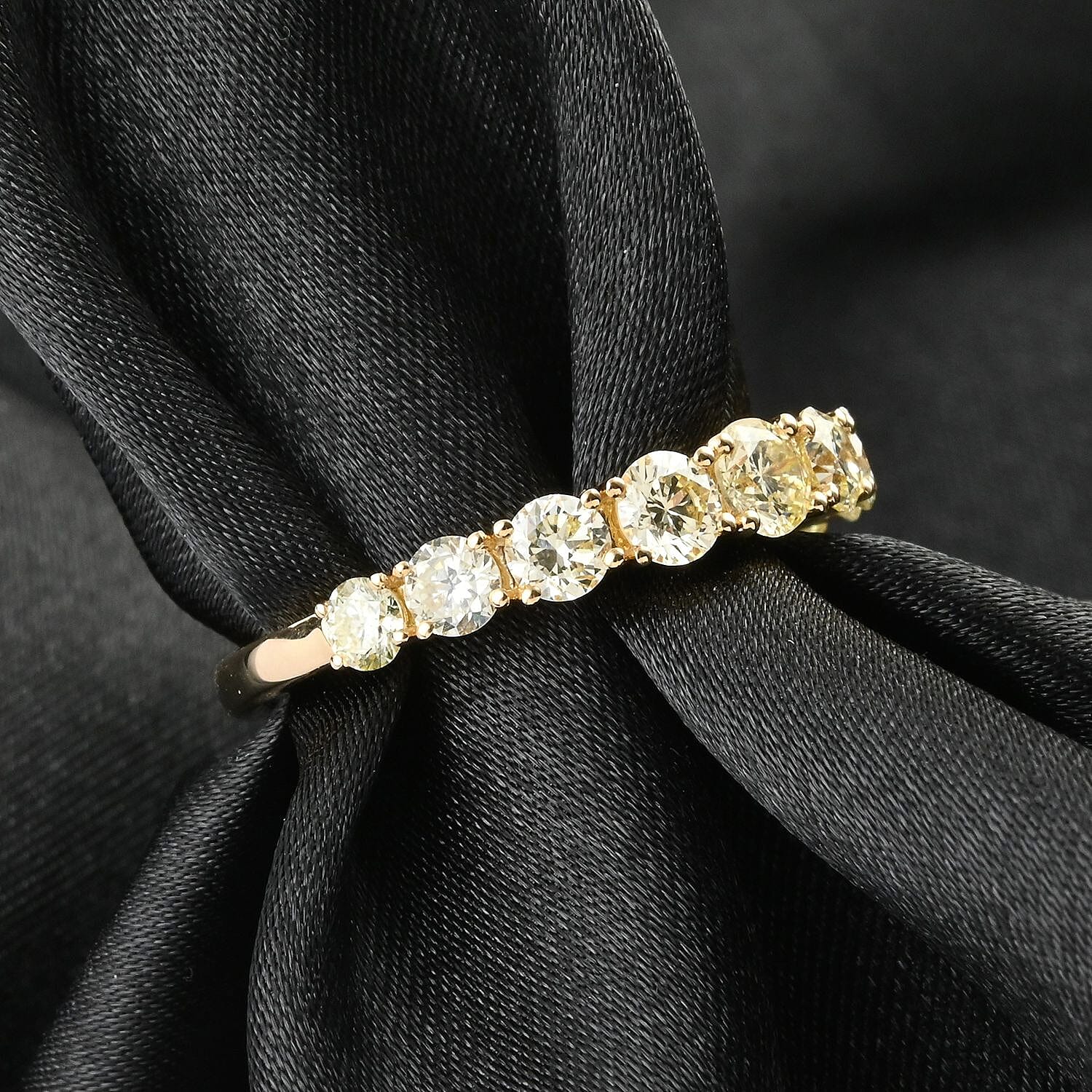 Ankur Treasure Chest Modani 18K White Gold Natural Yellow Diamond (SI) Ring, Promise Rings (Size 10.0) 1.25 ctw