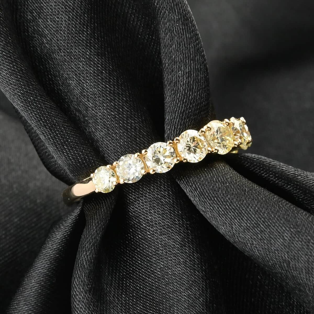 18K White Gold Natural Yellow Diamond (SI) Ring 1.25 ctw (Del. in 10-15 Days) image number 1