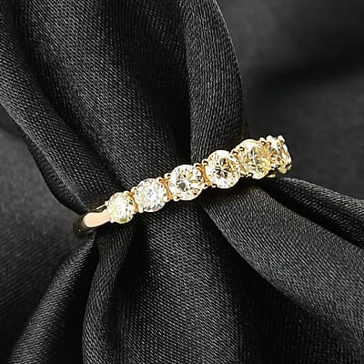 Ankur Treasure Chest Modani 18K White Gold Natural Yellow Diamond (SI) Ring, Promise Rings (Size 10.0) 1.25 ctw