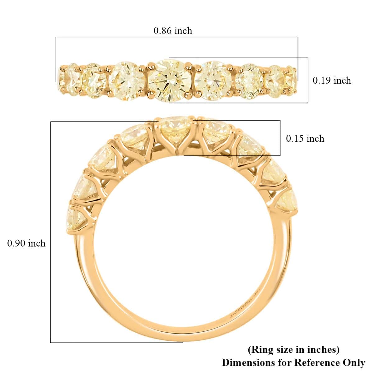 18K White Gold Natural Yellow Diamond (SI) Ring 1.25 ctw (Del. in 10-15 Days) image number 4