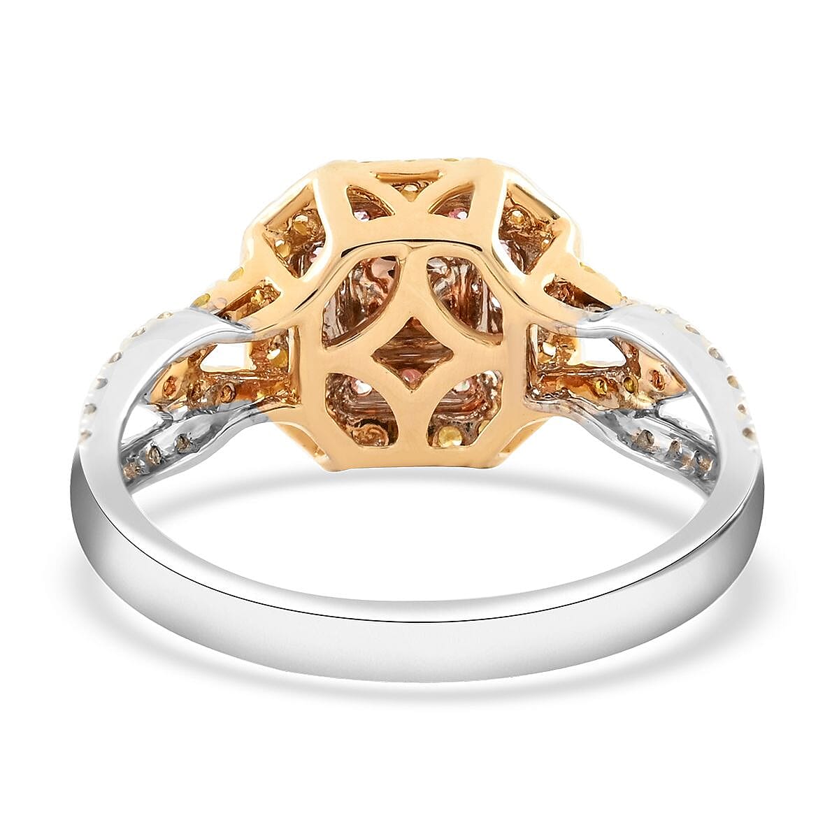 Ankur Treasure Chest Modani 14K White, Yellow and Rose Gold Natural Pink, Yellow and White Diamond Ring (Size 10.0) 0.75 ctw image number 4