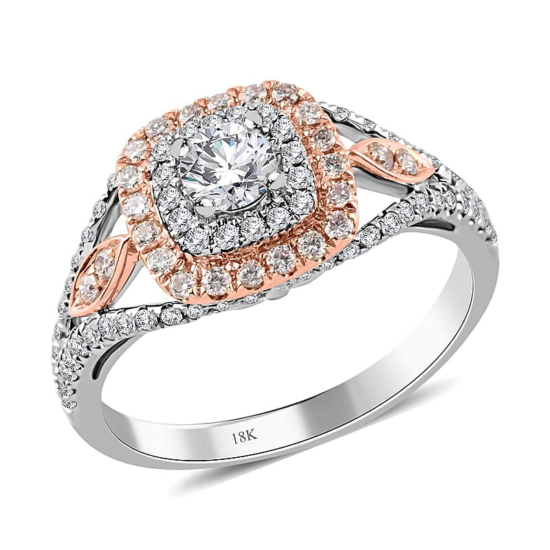 Ankur Treasure Chest Pink Perfection from Modani 18K White and Rose Gold Natural White and Pink Diamond (VS-G) Ring (Size 10.0) 0.75 ctw