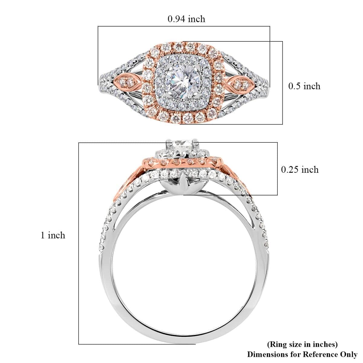 Pink Perfection from Modani 18K White and Rose Gold Natural White and Pink Diamond (VS-G) Ring (Del. 10-15 Days) 0.75 ctw image number 5