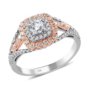 Ankur Treasure Chest Pink Perfection from Modani 18K White and Rose Gold Natural White and Pink Diamond (VS-G) Ring (Size 8.0) 0.75 ctw