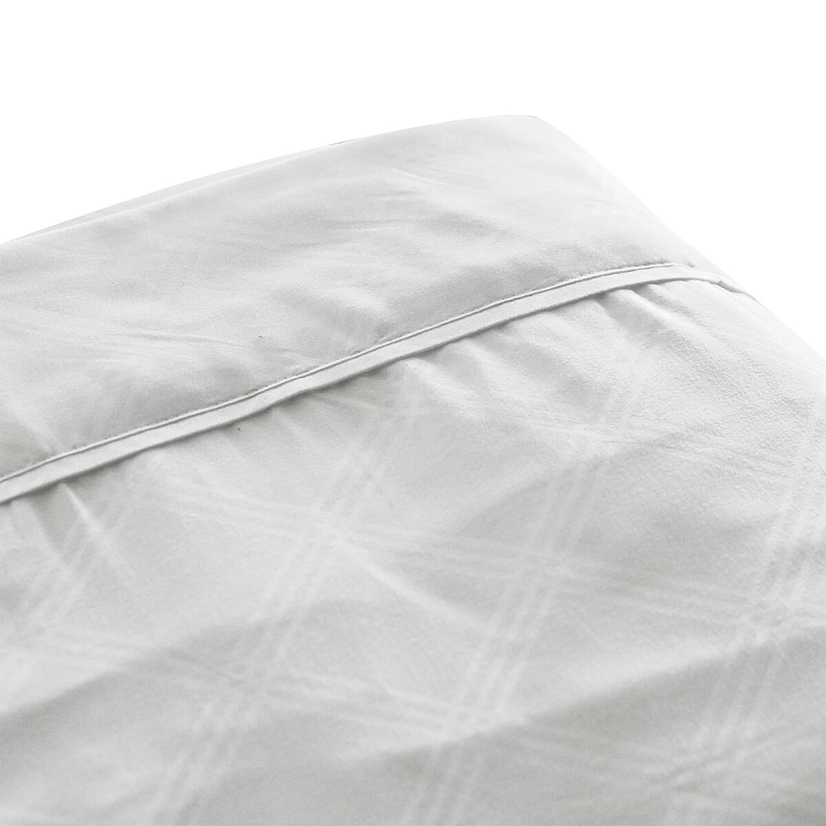 Hotel New York 4-Piece White Super-Soft 1600 Series Plaid Embossed Bed Sheet -King image number 2