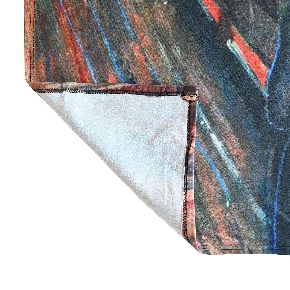 Seebo Super Soft Cozy Luxurious The Scream Art Painting Throw Blanket image number 3