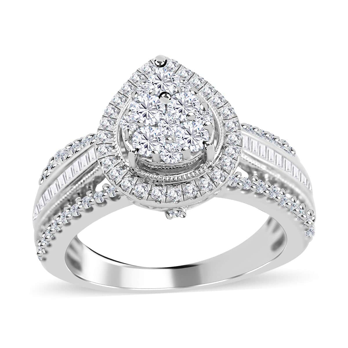 10K White Gold Diamond Bridal Ring 5 Grams (Del. in 10-15 Days) 1.00 ctw image number 0