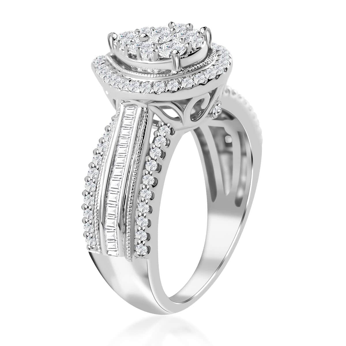 10K White Gold Diamond Bridal Ring 5 Grams (Del. in 10-15 Days) 1.00 ctw image number 3