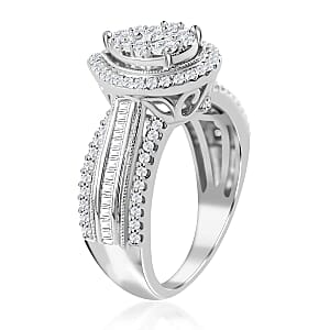 10K White Gold Diamond Bridal Ring (Size 10.0) 5 Grams 1.00 ctw