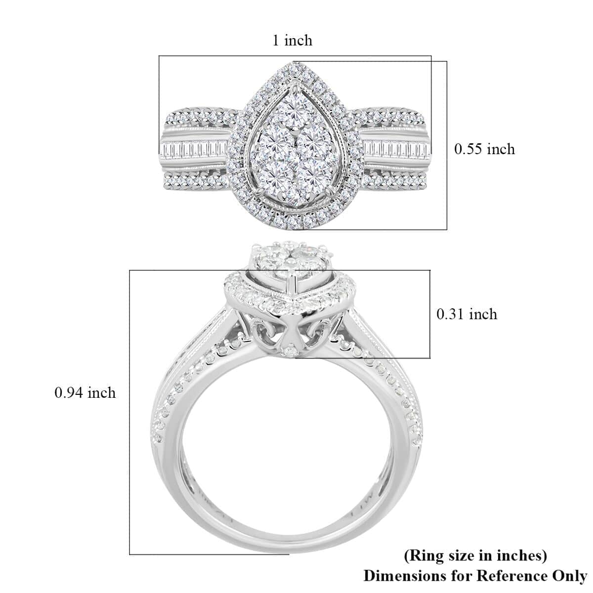 10K White Gold Diamond Bridal Ring 5 Grams (Del. in 10-15 Days) 1.00 ctw image number 5