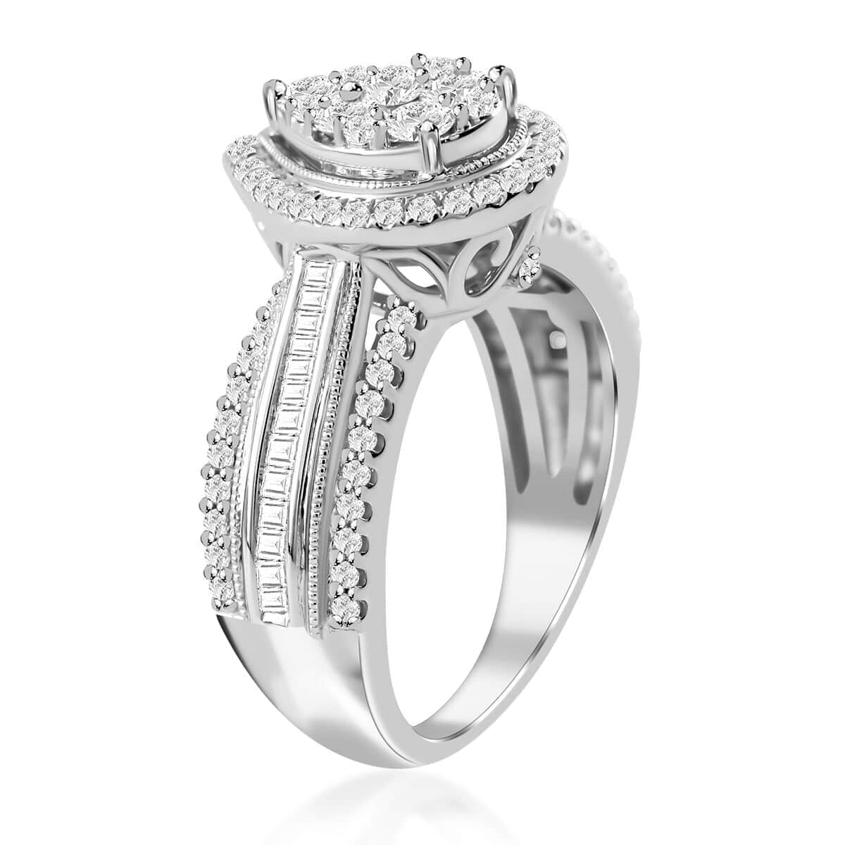 10K White Gold Diamond Bridal Ring (Size 7.0) 5 Grams 1.00 ctw image number 3