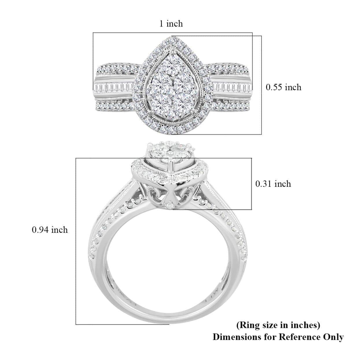 10K White Gold Diamond Bridal Ring (Size 7.0) 5 Grams 1.00 ctw image number 5