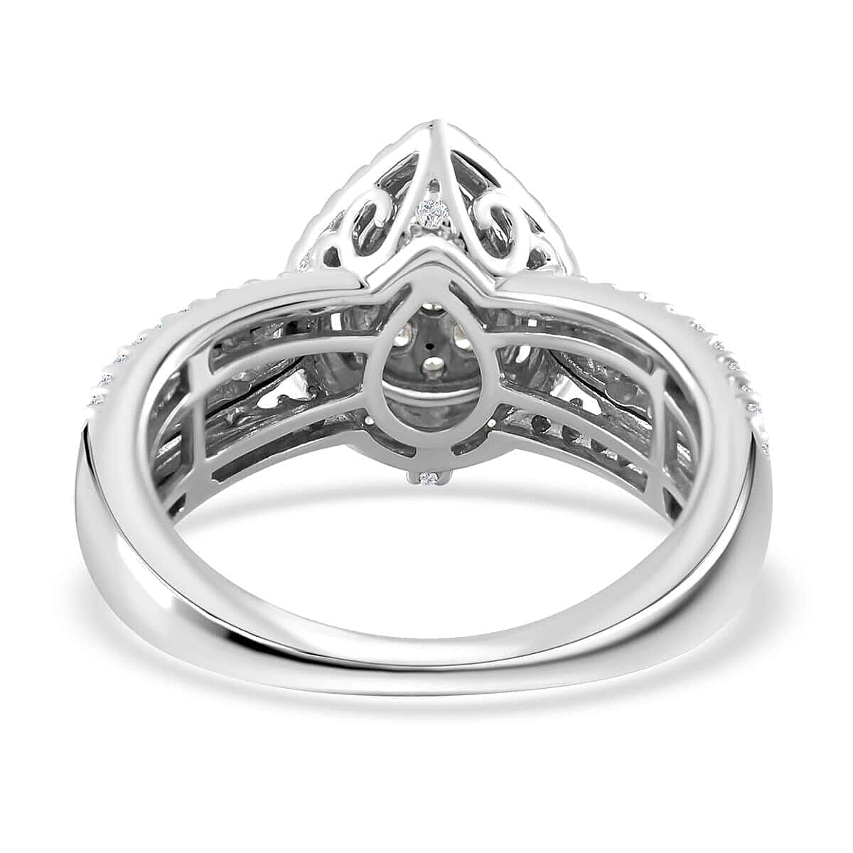10K White Gold Diamond Bridal Ring (Size 9.0) 5 Grams 1.00 ctw image number 4