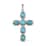 Mexican Turquoise Cross Pendant in Platinum Over Copper with Magnet 1.50 ctw