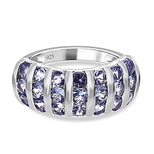 Tanzanite 2.13 ctw Ring in Platinum Over Sterling Silver (Size 6.5)