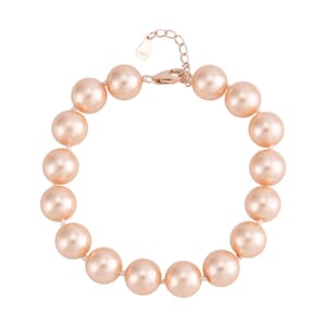 Peach Shell Pearl 9-11mm Bracelet in 14K RG Over Sterling Silver (7.5-8.5In)