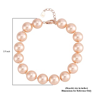 Peach Shell Pearl 9-11mm Bracelet in 14K RG Over Sterling Silver (7.5-8.5In)