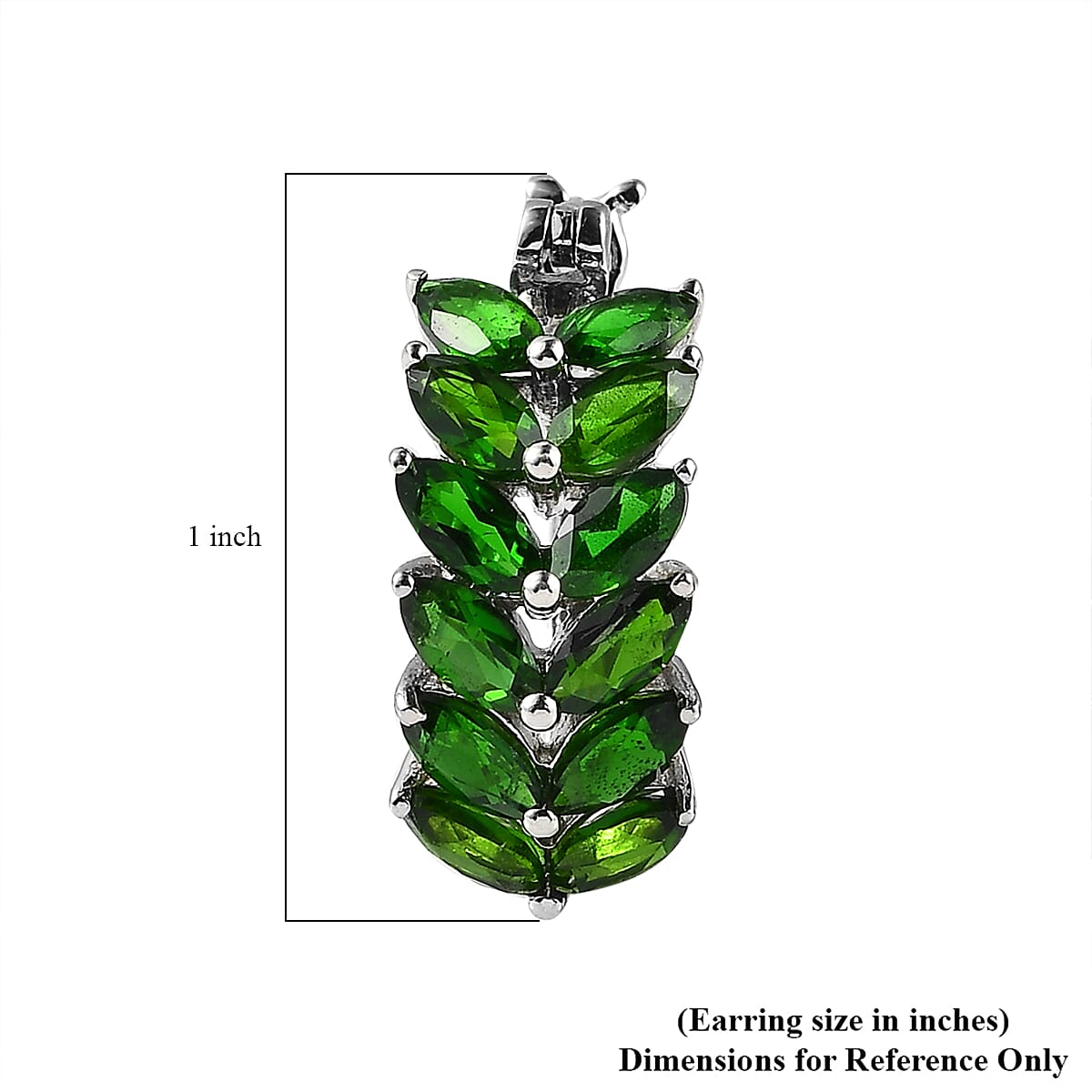 Chrome Diopside Hoop Earrings in Platinum Over Sterling Silver 6.85 ctw