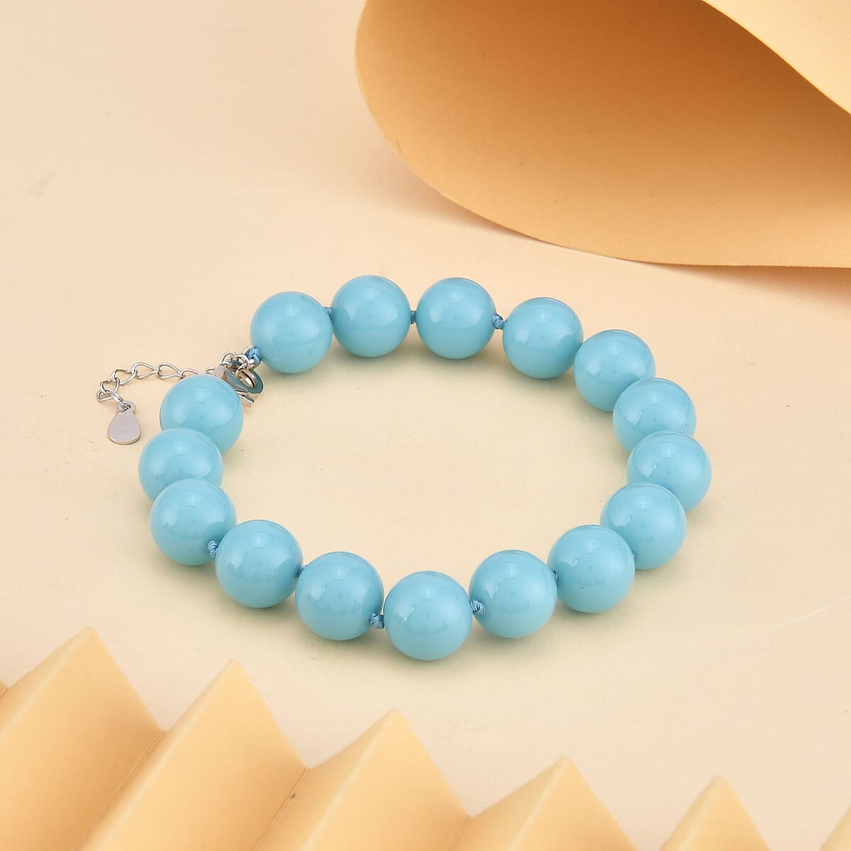 Sleeping Beauty Color Shell Pearl 9-11mm Bracelet in Rhodium Over Sterling Silver (7.5-8.5In) image number 1