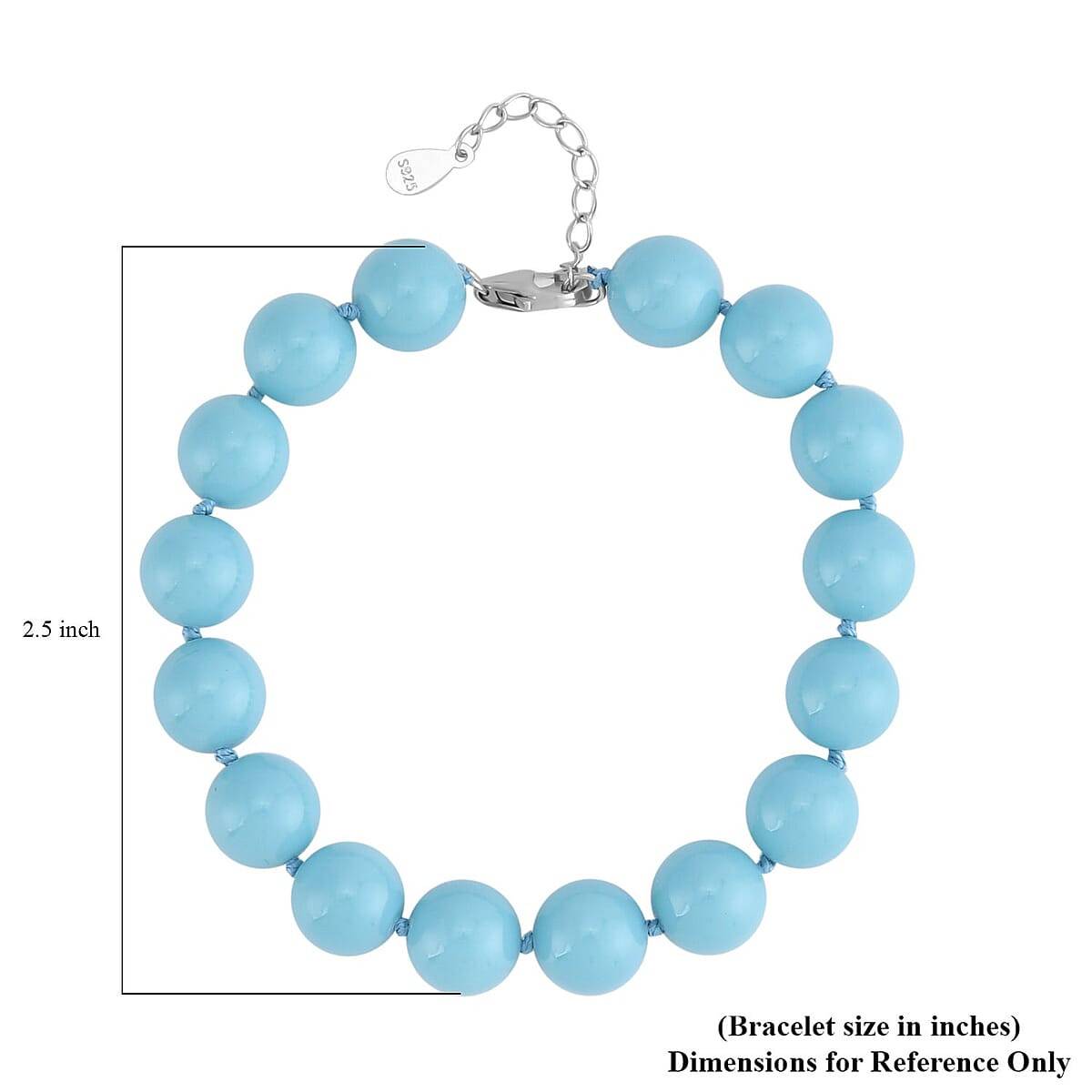 Sleeping Beauty Color Shell Pearl 9-11mm Bracelet in Rhodium Over Sterling Silver (7.5-8.5In) image number 2