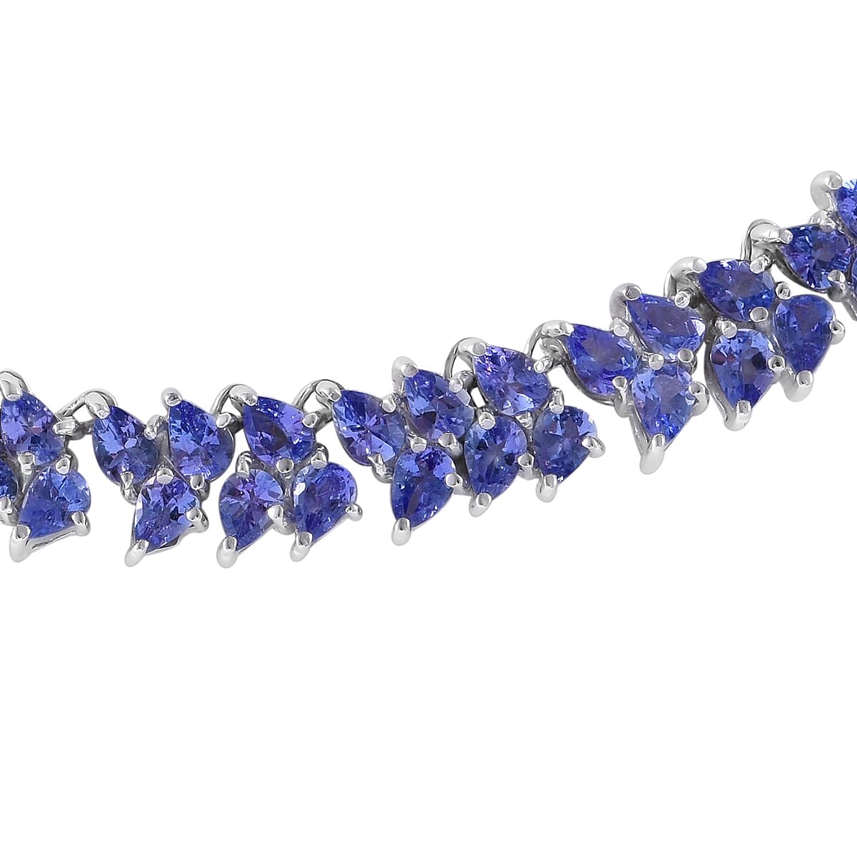 Tanzanite and Thai Black Spinel Snake Double-Row Necklace 18 Inches in Platinum Over Sterling Silver 32.75 ctw image number 2