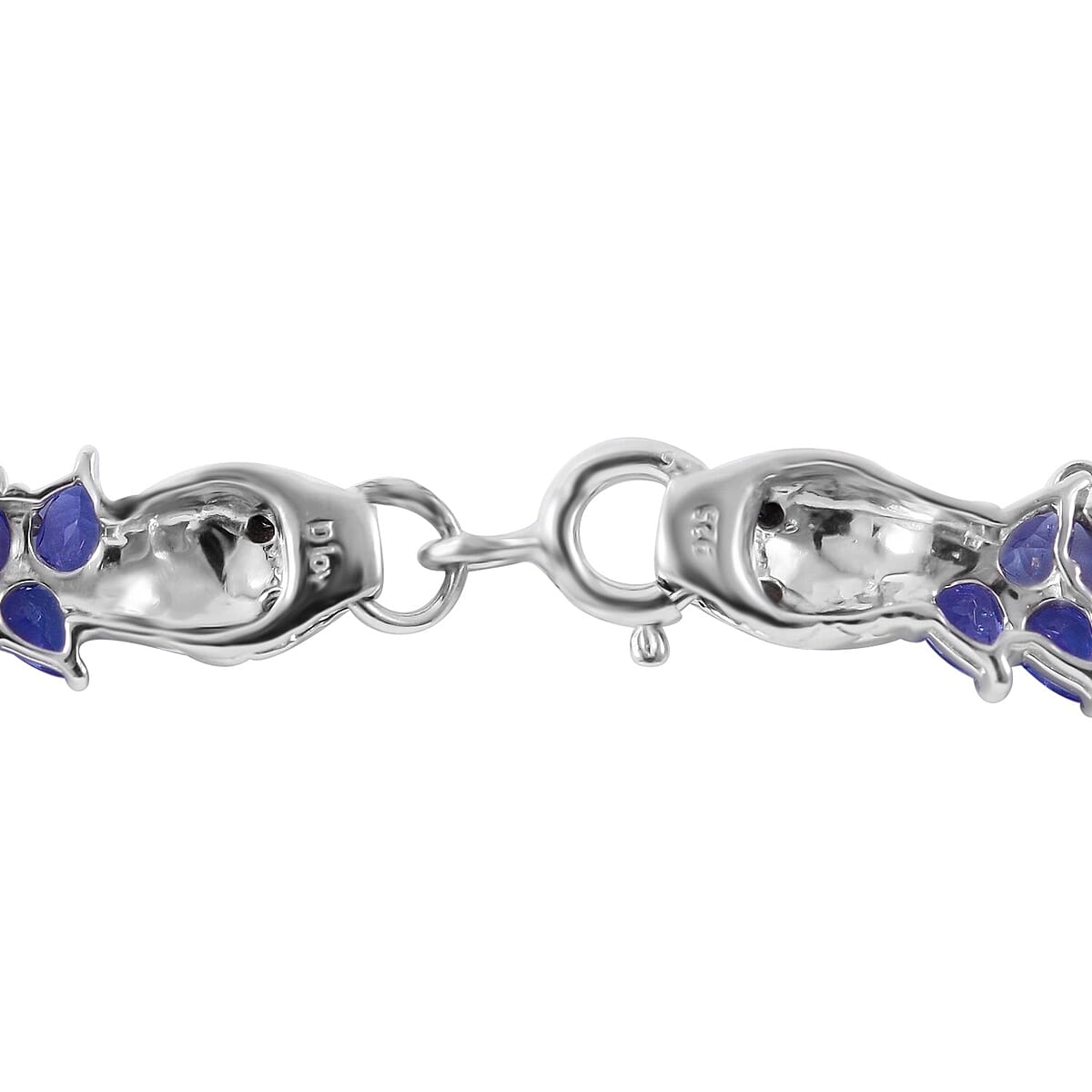 Tanzanite and Thai Black Spinel Snake Double-Row Necklace 18 Inches in Platinum Over Sterling Silver 32.75 ctw image number 4