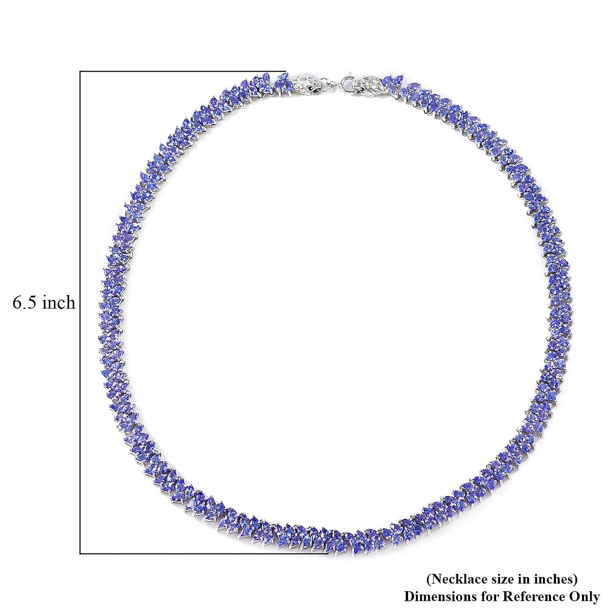 Tanzanite and Thai Black Spinel Snake Double-Row Necklace 18 Inches in Platinum Over Sterling Silver 32.75 ctw image number 5