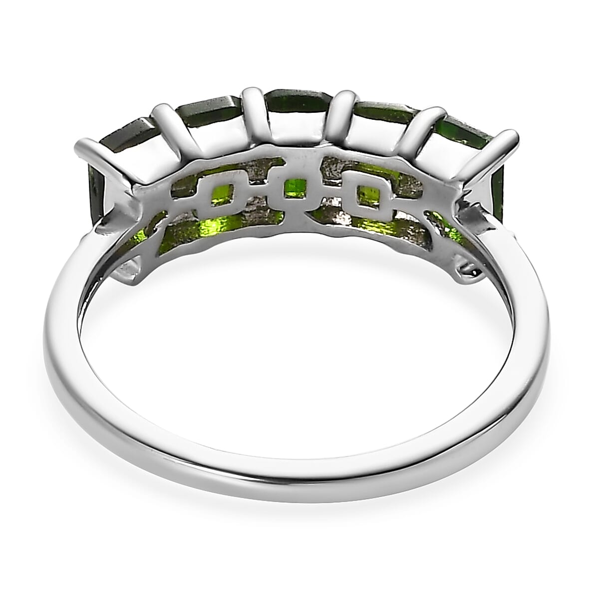 Chrome Diopside 5 Stone Ring in Platinum Over Sterling Silver (Size 10.0) 1.50 ctw image number 4
