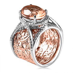 Karis Morganique Quartz (Triplet) Ring in 18K Rose Gold Plated and Platinum Bond (Size 9.0) 6.15 ctw
