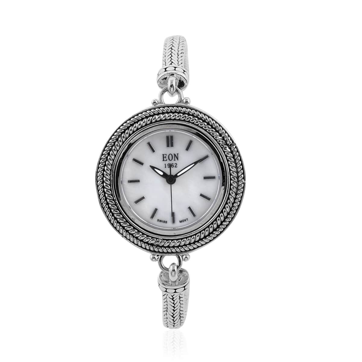 Mother’s Day Gift Bali Legacy EON 1962 Swiss Movement Sterling Silver Watch (7.50 in) (26mm) , Designer Bracelet Watch , Analog Luxury Wristwatch image number 0