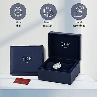Bali Legacy EON 1962 Swiss Movement Sterling Silver Watch (7.50 in) (26mm) , Designer Bracelet Watch , Analog Luxury Wristwatch