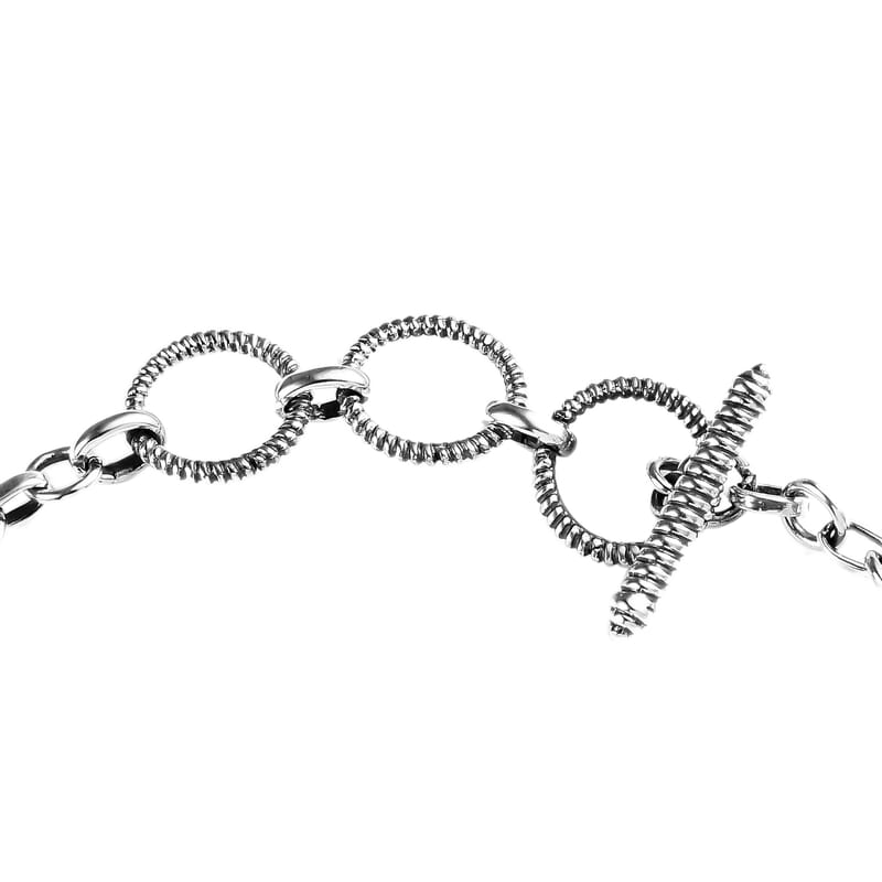 Artisan Crafted Morganique Quartz (Triplet) Toggle Clasp Bracelet in Sterling Silver (6.50-8.50In) 27.00 ctw
