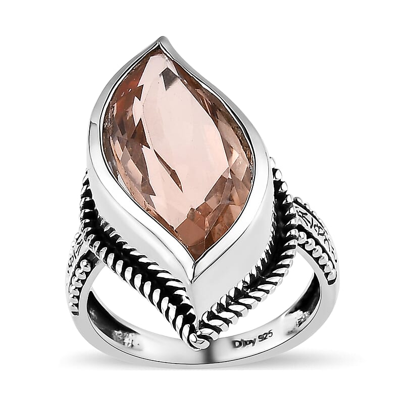 Artisan Crafted Morganique Quartz (Triplet) Solitaire Ring in Sterling Silver (Size 10.0) 8.00 ctw