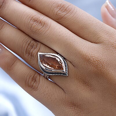 Artisan Crafted Morganique Quartz (Triplet) Solitaire Ring in Sterling Silver (Size 10.0) 8.00 ctw