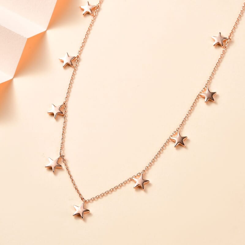 Vermeil Rose Gold Over Sterling Silver Necklace 18 Inches 6.60 Grams