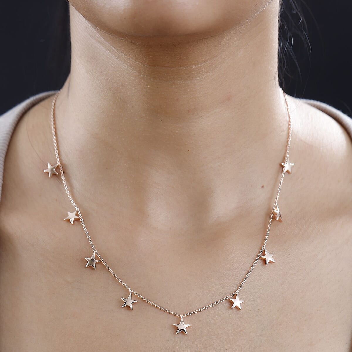 Vermeil Rose Gold Over Sterling Silver Necklace 18 Inches 6.60 Grams image number 2