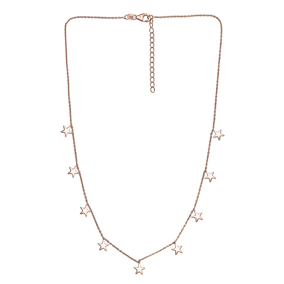 Vermeil Rose Gold Over Sterling Silver Necklace 18 Inches 6.60 Grams image number 3