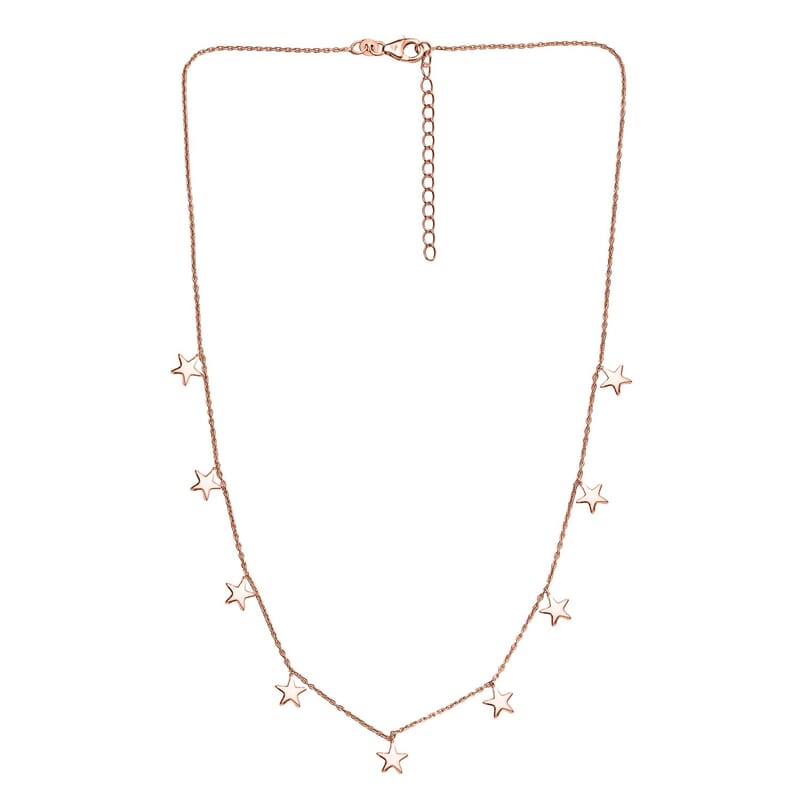 Vermeil Rose Gold Over Sterling Silver Necklace 18 Inches 6.60 Grams