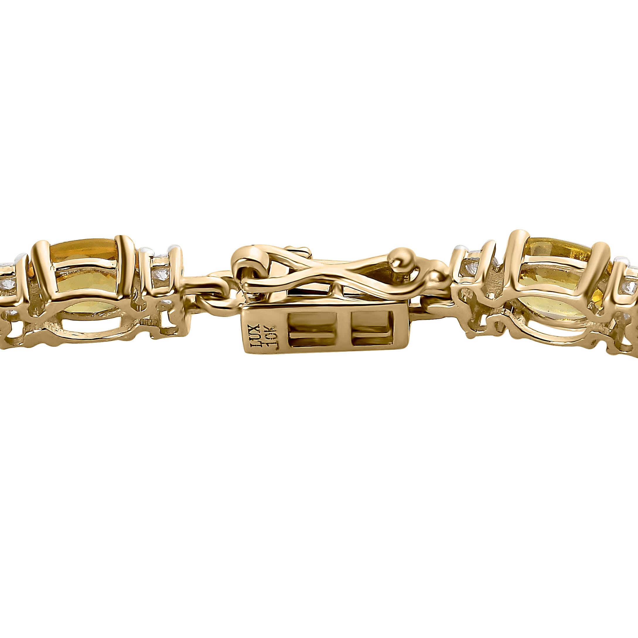 Luxoro 10K Yellow Gold Premium Multi Sapphire and Moissanite Bracelet (6.50 In) 4 Grams 8.50 ctw