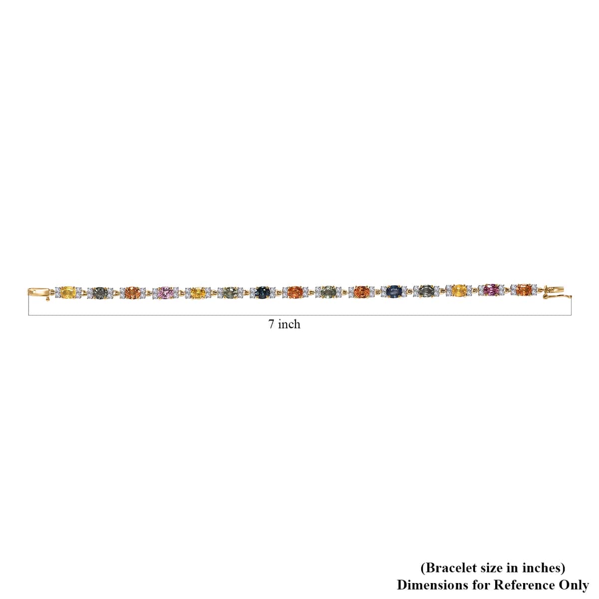 Luxoro 10K Yellow Gold Premium Multi Sapphire and Moissanite Bracelet (6.50 In) 4 Grams 8.50 ctw image number 4