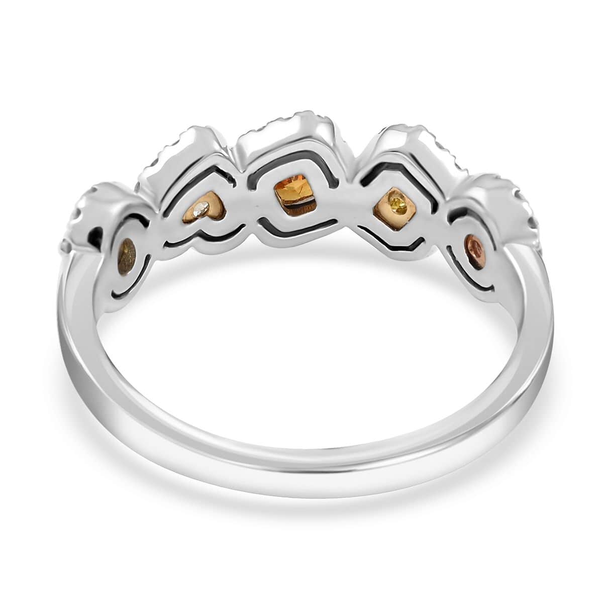 Modani 18K White Gold Multi Color Diamond (SI) Ring (Del. in 10-15 Days) 1.00 ctw image number 4