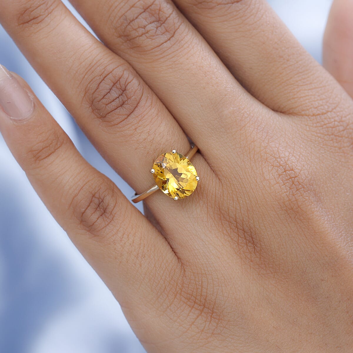 Luxoro 14K Yellow Gold AAA Brazilian Heliodor Solitaire Ring 3.25 ctw image number 2